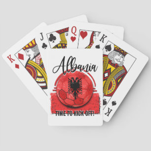 Fotboll i Albanien Flagga, nationalsport Casinokort