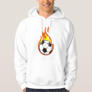 Fotboll i brand hoodie