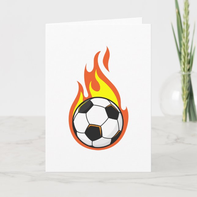 Fotboll i brand kort (Framsida)