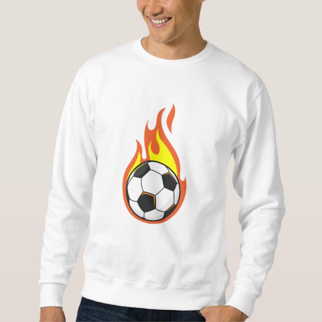 Fotboll i brand lång ärmad tröja (Framsida)