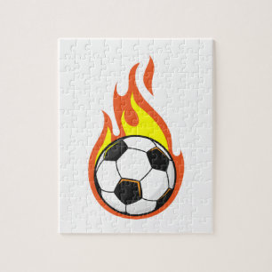 Fotboll i brand pussel