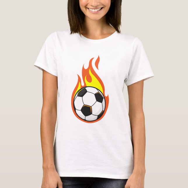 Fotboll i brand t shirt (Framsida)