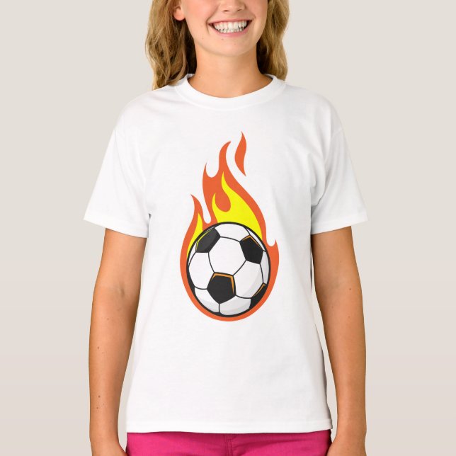 Fotboll i brand t shirt (Framsida)