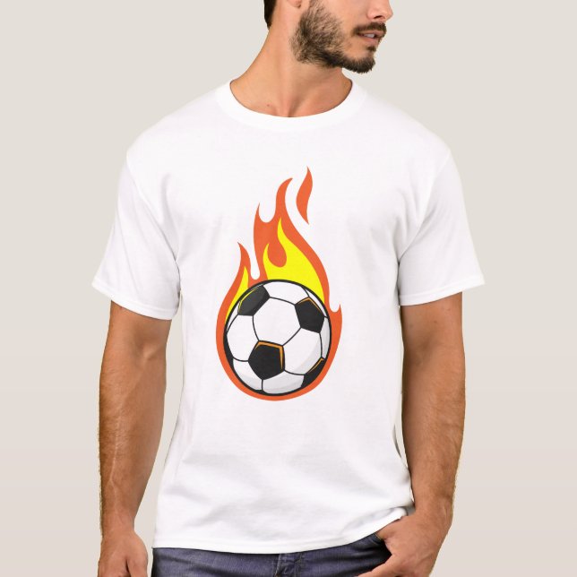 Fotboll i brand t shirt (Framsida)
