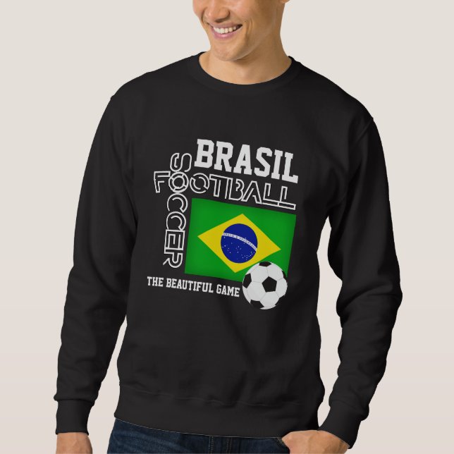 Fotboll i Brasilien Lång Ärmad Tröja (Framsida)
