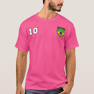 Fotboll i Brasilien, nummer 10, fotboll för fotbol T Shirt