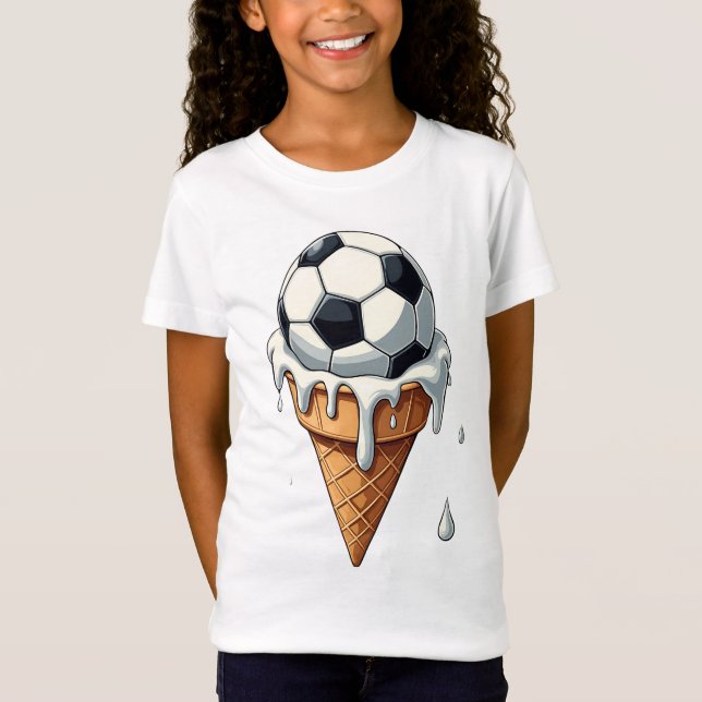 Fotboll i en glasskon t shirt (Framsida)