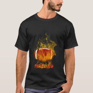 Fotboll i flamma som är upphuggna t shirt