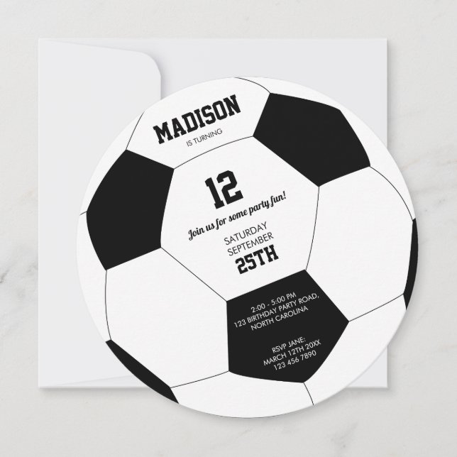 Fotboll i fotboll Födelsedagsfest inbjudan (Framsida)