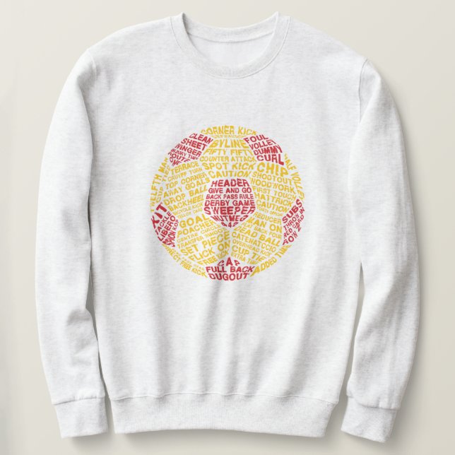 Fotboll i fotboll i Ord Art Lång Ärmad Tröja (Design framsida)