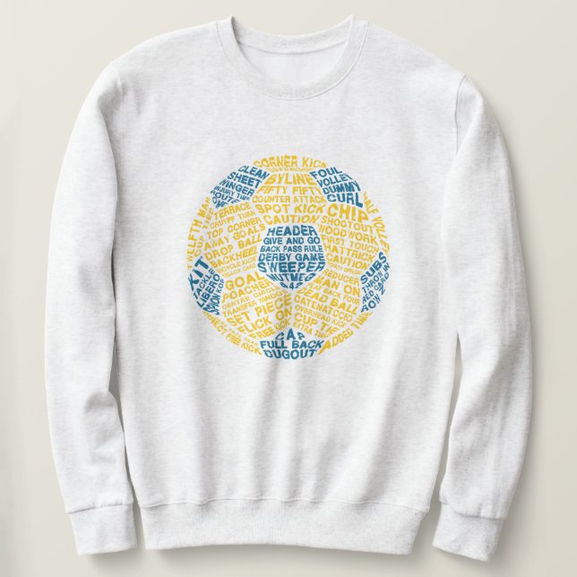 Fotboll i fotboll i Ord Art Långärmad Tröja (Design framsida)