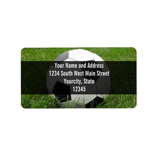Fotboll i Grass Adressetikett (Framsidan)