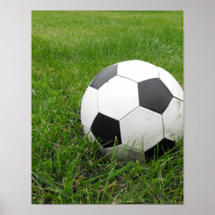 Fotboll i Grass Poster