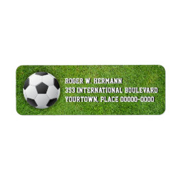 Fotboll i Grass Returadress Etikett