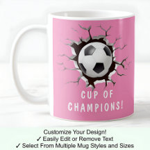 Fotboll i Mugg! Novelty Football Älskare Rosa
