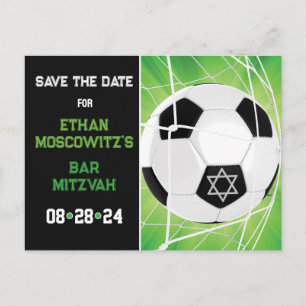 Fotboll i nät Bar Mitzvah Save the Date-kort Vykort