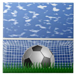 Fotboll i nätet kakelplatta