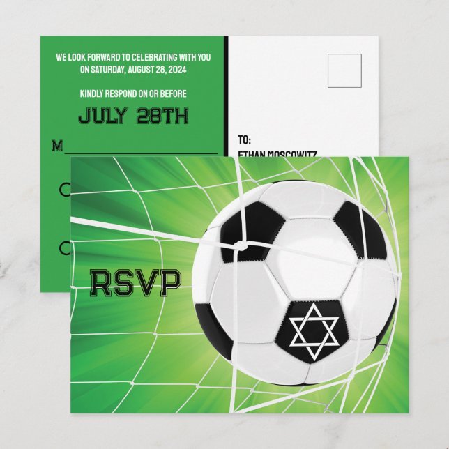Fotboll i Net Pub Mitzvah OSA Vykort (Fram/baksida)