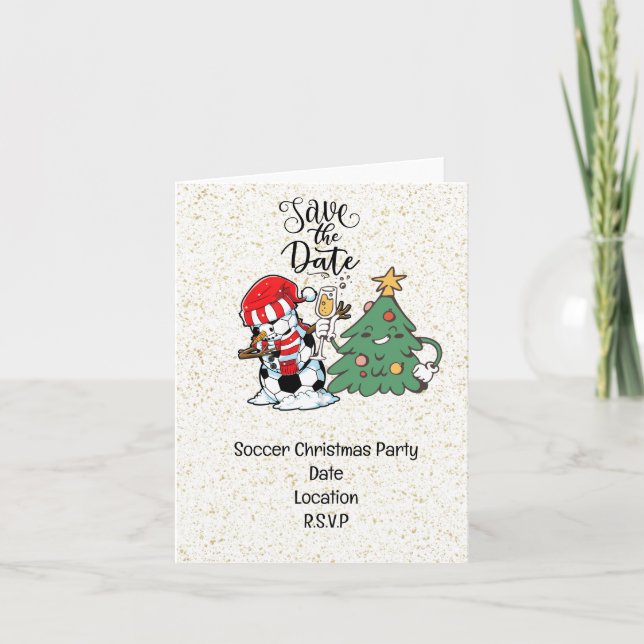 Fotboll i Party Spara datumet Inbjudan (Framsida)