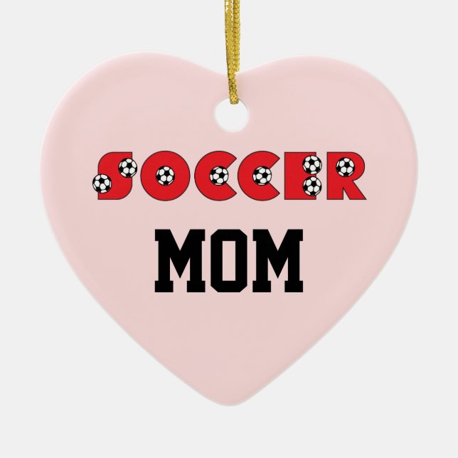 Fotboll i rött julgransprydnad keramik (Framsidan)