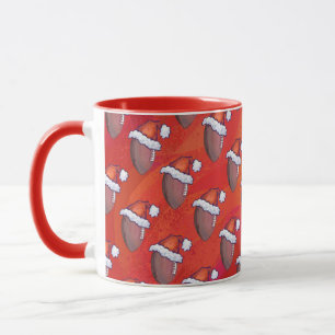 Fotboll i Santa Hat på Red Mugg