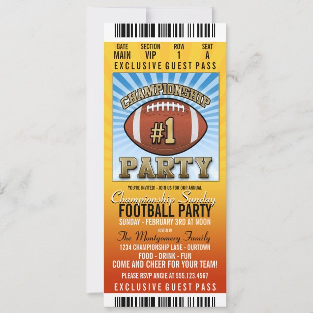 Fotboll i Söndag Party Inbjudningar (Framsida)