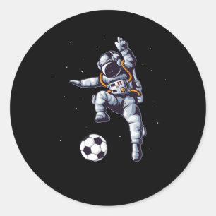 Fotboll i Space Player Fläkt Runt Klistermärke