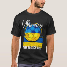 Fotboll i Ukraina Flagga, Retro Soccer Sport T Shirt