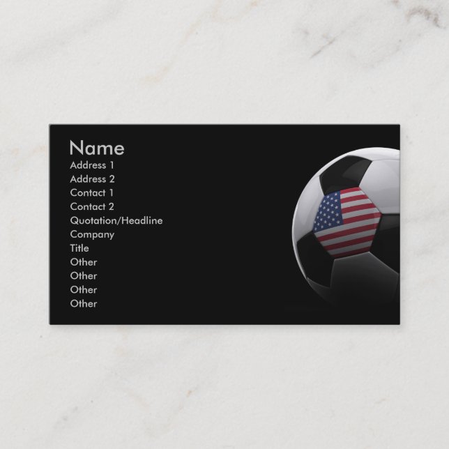 Fotboll i USA Visitkort (Framsida)