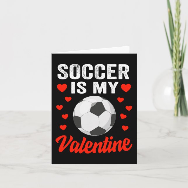 Fotboll i Valentines day är min Alla hjärtans dag Kort (Framsida)