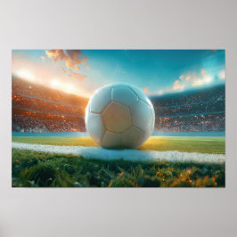Fotboll i vitt poster