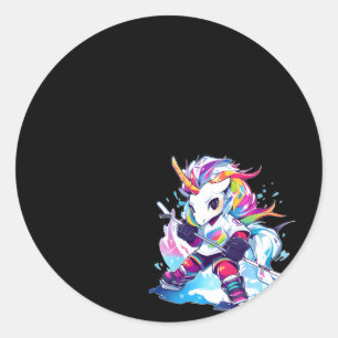 Fotboll Ice Hockey Unicorn Runt Klistermärke
