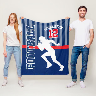 Fotboll 🏈 idrott på Mörk blått och röda Fleecefilt