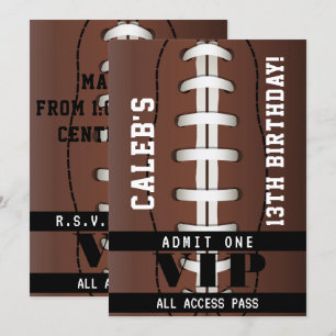 Fotboll Idrotts Födelsedagsfest VIP Pass Biljett Inbjudningar