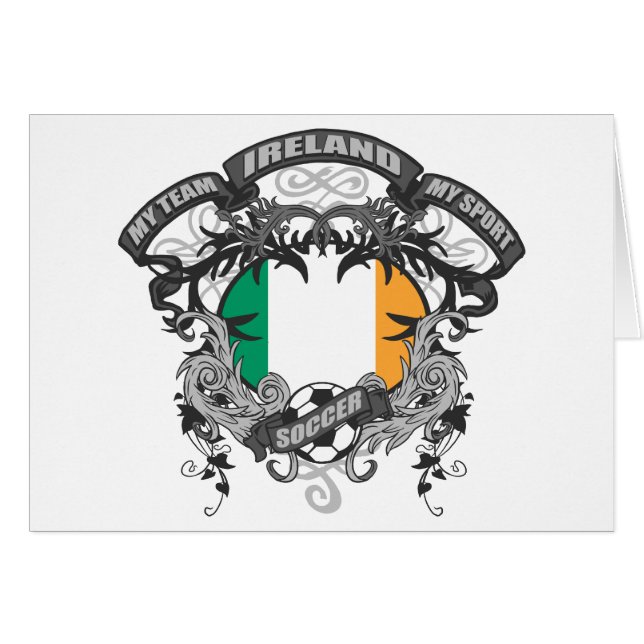 Fotboll Irland Hälsningskort (Framsidan Horizontal)
