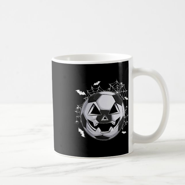 Fotboll Jack O Lantern Pumpa Ansikte Halloween Kos Kaffemugg (Höger)