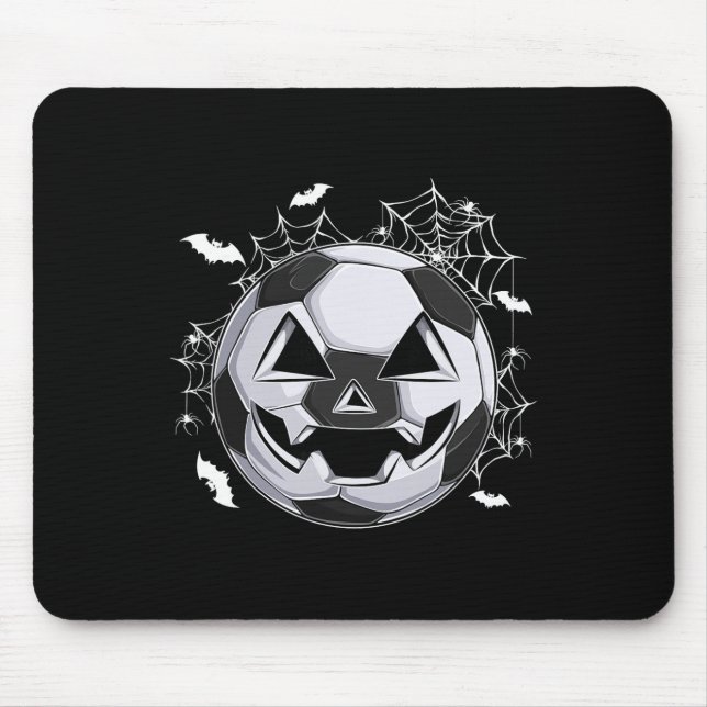 Fotboll Jack O Lantern Pumpa Ansikte Halloween Kos Musmatta (Framsidan)