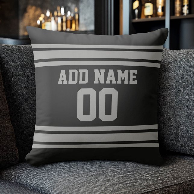 Fotboll Jersey - Anpassa med din info Kudde (Custom Sports Pillow for a Man Cave)