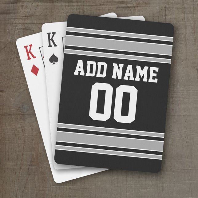 Fotboll Jersey - Anpassa med din info Spelkort (Personalized Playing Cards - Sporty Stripes)