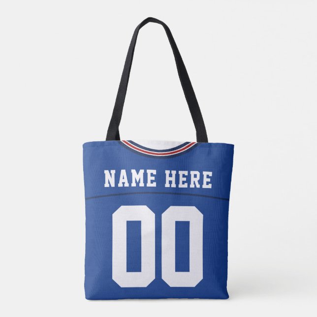 Fotboll Jersey, blå, Namn och nummermall Tygkasse (Baksida)