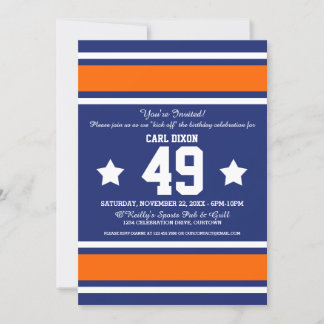 Fotboll Jersey Blue|Inbjudningar till Orange Party Inbjudningar