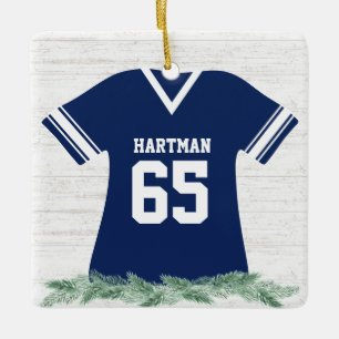 Fotboll Jersey Färg Editable Shirt med Photo Julgransprydnad Keramik