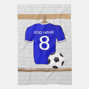 Fotboll Jersey för fotboll för personligblåttvi Kökshandduk