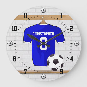 Fotboll Jersey för fotboll för personligblåttvi Stor Klocka