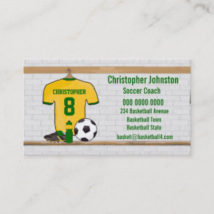 Fotboll Jersey för fotboll för personliggultgrö Visitkort