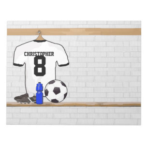 Fotboll Jersey för fotboll för personligvitsvart Anteckningsblock