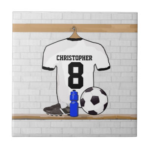 Fotboll Jersey för fotboll för personligvitsvart Kakelplatta