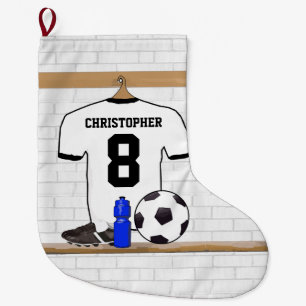 Fotboll Jersey för fotboll för personligvitsvart Stor Julstrumpa