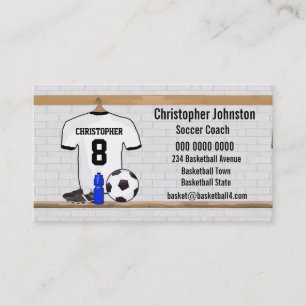 Fotboll Jersey för fotboll för personligvitsvart Visitkort