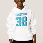 Fotboll Jersey för sportar för vit- & turkosungar T-shirt<br><div class="desc">Jersey för fotboll för sportar för vit- & turkosungar | design •,  Tröja för ungePulloverHoodie</div>